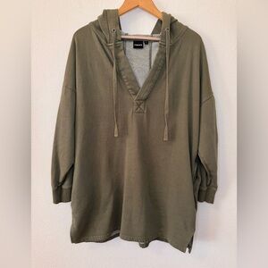 NEW Mono B Large Olive Green Hoodie Top Sweater